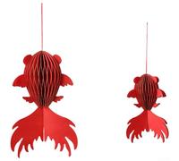 Lanterna decorativa a forma di pesce origami koi con il dio della ricchezza da appendere, con dettagli artigianali di carta e simboli stagionali di buon auspicio (set di pesci)
