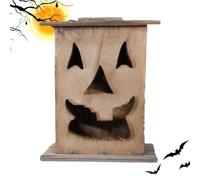 Lanterna Decorativa Halloween,Lanterna Candela Fantasmagorica Decorativa | Centrotavola Legno Faccia Per Giardino Terrazzo Balcone Viale Ingresso Festa