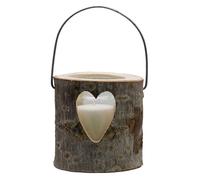 Lanterna decorativa in legno con cuore, taglia S, luce naturale per interni ed esterni
