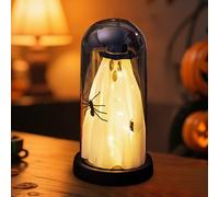 Lanterna decorativa per Halloween, fantasma luminosa, con cappello da strega in vetro, decorazione per interni, fantasmi, horror, luce notturna a batteria, per Halloween, decorazione da tavolo