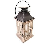 Lanterna decorativa vintage portacandele in legno rustico casa colonica matrimonio centrotavola lanterna per tavolo mantello da appendere alla parete festa decorazione (stile A)