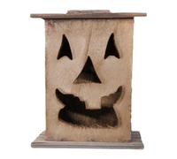 Lanterna | Decorazione Halloween Lanterna,Centrotavola in Legno con Disegno Faccina per Decorazione Esterna Giardino Viale Ingresso Portico Balcone Feste