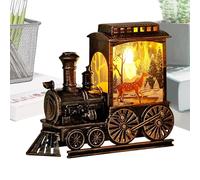 Lanterna dell'acqua di Natale: treno di Natale retrò illuminato, palloncini del treno di Natale, statua in resina del treno di Natale, decorazione natalizia, treno di Natale LED a batteria per la