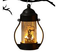 Lanterna di candela di Halloween - Luce notturna a scheletro LED decorativa Lanterna - Moneta padrona di tavolo alimentata a batterie, decorazione d'interni per camera da , soggiorno, festa