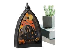 Lanterna di Halloween LED Effrayante - Décoration De Table Intérieure Et Extérieure | Centre De Table Pour Salon, Porche, Bureau, Fête, Jardin, Lumière D' Patio, Étagère, Ferme, Maison Hantée