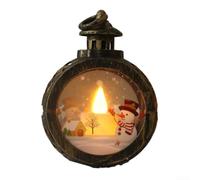 Lanterna di Natale bianca LED Design sicuro Lanterna di Natale bianca | Per LED alimentato a batteria, effetto fiamma tremolante, 3 batterie AA necessarie, mix di vetro plastica, bagliore festivo