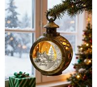 Lanterna di Natale Commemorativa per Animali Personalizzata con Foto e Testo Inciso, Ornamento 3D per Cani e Gatti, Ricordo Perdita Animale, Idea Regalo Lutto, Regalo Natale
