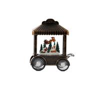 Lanterna di neve luce notturna con carillon natalizio Babbo Natale pupazzo di ne