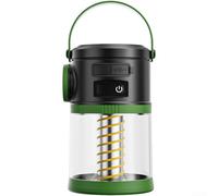 Lanterna di sicurezza a LED a energia solare da campeggio con USB ricaricabile, doppia modalità, impermeabile, batteria da 1200 mAh, per escursioni e viaggi (verde)