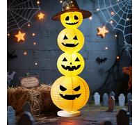 Lanterna di zucca decorativa di Halloween con 2 modalità di luce, lanterna a LED a forma di zucca, luce di zucca di Halloween per interni ed esterni, decorazione luminosa a forma di zucca per esterni