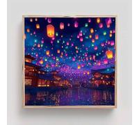 Lanterna Diamond Painting Vista notturna Diamond Painting Kit Completo, 5D Diamantini Crystal Art Quadri con Perline Hobby Creativi Adulti Bambina, La Decorazione Della Parete Di Casa 45x45cm tb40-t8