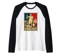 Lanterna Diogene Antico Filosofo Greco Cinico Atene Maglia con Maniche Raglan