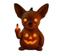 Lanterna divertente a forma di zucca di cane, con dito medio, verticale, per cortile e interni (B, 4 pezzi)