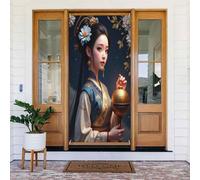 Lanterna donna stampa n. 5 coperture decorative per porte, decorazioni per interni ed esterni, primavera, estate, autunno, inverno, Halloween, Natale, decorazioni per la casa