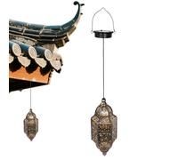 Lanterna esterna solare - Luce da giardino sospesa impermeabile | Gli effetti del modello marocchino, il design elegante con gancio, ideale per la fattoria del balcone del portico, aggiunge