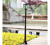 Lanterna Europea da 180 Cm, in Vetro, per Esterni, Tradizionale, in Alluminio Antico, Impermeabile, per Esterni, E27, per Esterni, Decorazione,Da da Giardino, Prato, Paesaggio,De da Terra/Nero