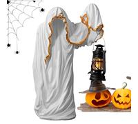 Lanterna Fantasma - Statuetta Fantasma con Lanterna per Scrivania | Lampada Scultura Figura da Collezione Decorazioni Spaventose per Casa Giardino Patio Esterno