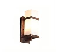 Lanterna for portico con luce for applique da parete for esterni, Lampada da parete in metallo nero Vetro smerigliato, Lampade da parete impermeabili IP65 Lanterne da giardino for esterni for ingresso