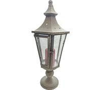 LANTERNA GRIGIA IN METALLO ANTICATO