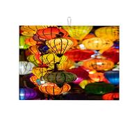 Lanterna Hoian Light Travel Culture Kitchen Decor per bancone Tappetino di asciugatura in silicone antiscivolo piccolo 16 x 18 pollici