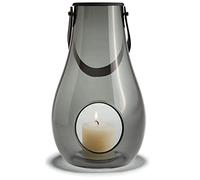 Lanterna Holmegaard H29 cm Design con luce in vetro soffiato a bocca, grigio