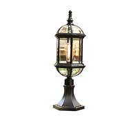 Lanterna in alluminio impermeabile Lampada a colonna pressofusa Lampada a colonna per porta Europa Luci quadrate per recinzione esterna Lampada da palo industriale anticata antiruggine a testa singola