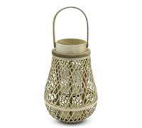 Lanterna in bambù con barattolo di candela - 46 x 23 cm - portacandela in legno con staffa da appendere - portacandele decorativo da appendere per interni e giardini e balconi