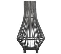 Lanterna in legno di bambù nero e vetro 58 cm