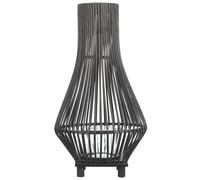 Lanterna in legno di bambù nero e vetro 58 cm