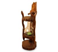 Lanterna In Legno E Vetro Per Giardino E Terrazza Con Porta Candela Decorativa