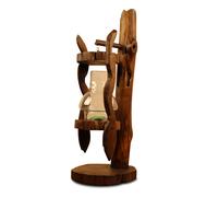 Lanterna In Legno E Vetro Per Giardino E Terrazza Con Porta Candela Decorativa