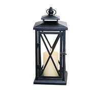 Lanterna in metallo nero, 28,5 cm, lanterna per esterni e cimitero, resistente alle intemperie, per esterni, bar, feste di nozze, decorazione per condoglianze, funerale, lanterna per candele da