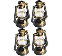 Lanterna in miniatura per casa delle bambole, stile retrò, lampada a cherosene, decorazione per casa, 4 pezzi, ornamenti da giardino