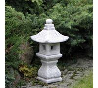Lanterna in pietra Tachi-Gata scultura in pietra 37 cm 7 kg grigio cemento bi...
