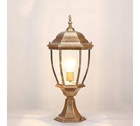 Lanterna in Vetro Tradizionale, Lampada da Tavolo per Esterni, Lampada a Colonna Impermeabile IP55, E27, lampione Stradale Decorativo, utilizzato in Cortile, Giardino, terrazza, br