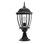 Lanterna in Vetro Tradizionale, Lampada da Tavolo per Esterni, Lampada a Colonna Impermeabile IP55, E27, lampione Stradale Decorativo, utilizzato in Cortile, Giardino, terrazza, br