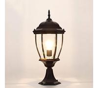 Lanterna in Vetro Tradizionale, Lampada da Tavolo per Esterni, Lampada a Colonna Impermeabile IP55, E27, lampione Stradale Decorativo, utilizzato in Cortile, Giardino, terrazza, br