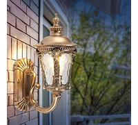Lanterna in Vetro Victoria Antica Continentale a 2 luci, Vintage, in Alluminio e Bronzo, E27, Decorazione da Parete per Esterni, Impermeabile, a LED, per Cortile, corridoio, palo, Parete Esterna