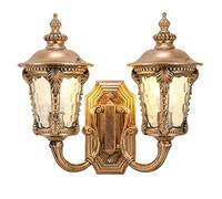 Lanterna in Vetro Victoria Antica Continentale a 2 luci, Vintage, in Alluminio e Bronzo, E27, Decorazione da Parete per Esterni, Impermeabile, a LED, per Cortile, corridoio, palo, Parete Esterna