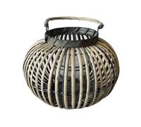 Lanterna in vimini con portacandela in vetro Vimini Selection