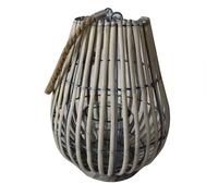 Lanterna in vimini con portacandela in vetro Vimini Selection