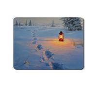 Lanterna invernale per scolapiatti per bancone della cucina, lanterna rossa scenica in gomma assorbente, tappetino scolapiatti in pelle sintetica per bancone della cucina, 45,7 x 61 cm