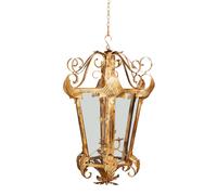 Lanterna Lampadario Soffitto Ferro Battuto 60x60x140 cm Crema Giardino Interno