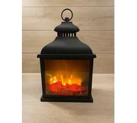 Lanterna LED AD Trend Effetto Camino Nera In Plastica 25x15x39cm [EEK: A]