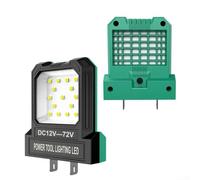Lanterna LED con presa regolabile per batterie da 12-72 V, intervalli da 19 mm a 41 mm, supporta compatibilità e stabilità multi marca (verde)