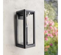 Lanterna Led da parete Delhi Plus 2,5W Nero con pannello solare IP54 Bianco caldo 2700K con sensore crepuscolare e di movimento iSG Lighting