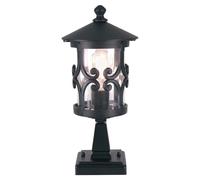 Lanterna luce da esterno piedistallo luce percorso luce lampada da giardino nero 34 cm