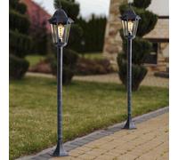 Lanterna Luce per Esterni Lampione Lampada Patio da Giardino Nero Verde 2er Set [EEK: Inaditato]