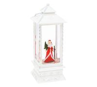 Lanterna Luminosa Natalizia h27,5 cm Babbo Natale con Glitter LED Bianco Caldo [EEK: Conforme]
