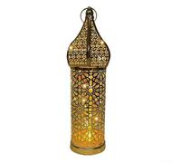 Lanterna marocchina in ferro cavo progettata per la decorazione della casa Ramadan con illuminazione ornamentale per un'atmosfera festosa (L)